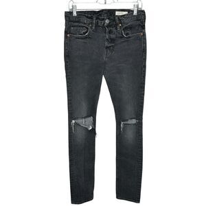 AllSaints Cigarette Skinny Jeans Black/Gray Distressed Size 28 x 31